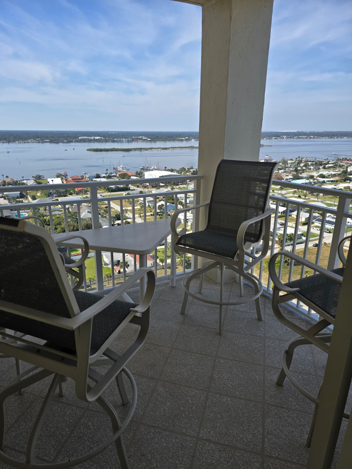 Private river view balcony