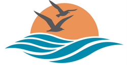 logo with birds and waves