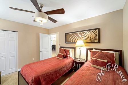 Twin Bedroom features a Flat Panel TV with DVD to keep the kids happy in there space